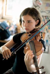 Girl Practicing Violin